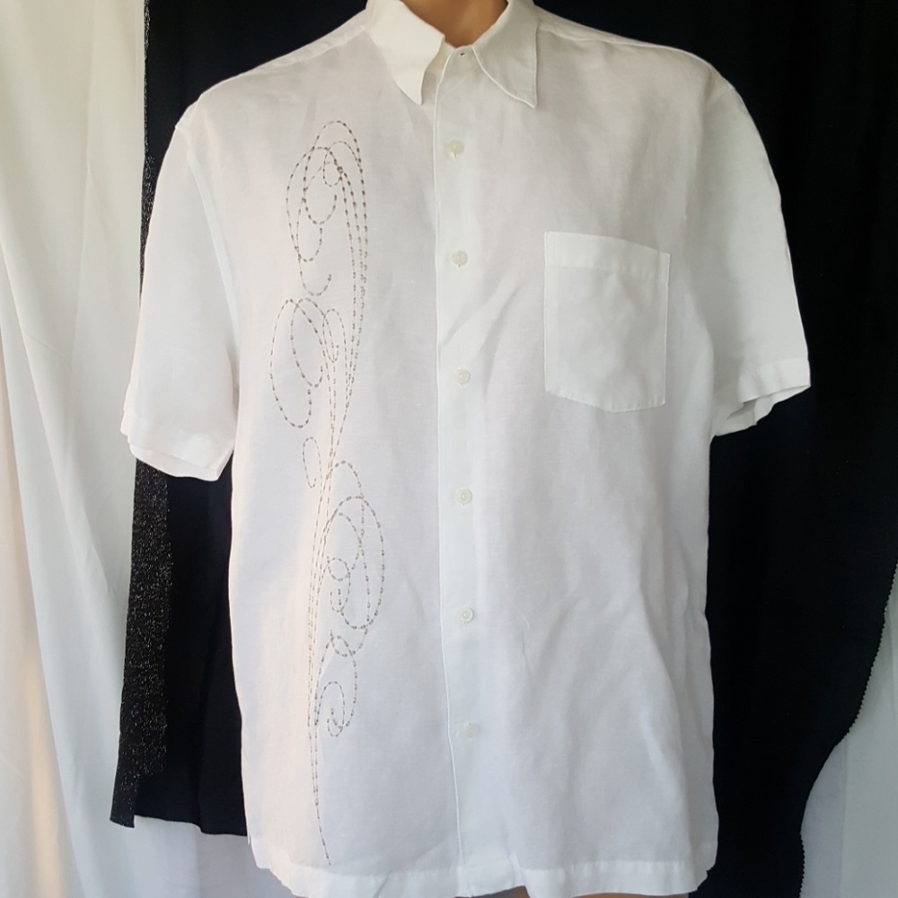 Havanera Co. White button down shirt sz XL